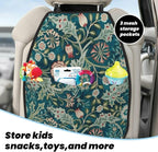 William Morris Teal Green Blue Vintage Floral Botanical Pattern Car Seat Back Kick Protectors Kick Mats With Storage Pockets For Vehicles To Protect From Dirt Mud Scratches 2 Pack