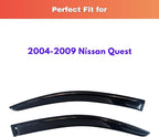 KPY Rain Guards Fit for 2004-2009 Nissan Quest, Out-Channel Window Visors Vent Wind Deflectors 2PC, Car Accessories for 04-09 Quest
