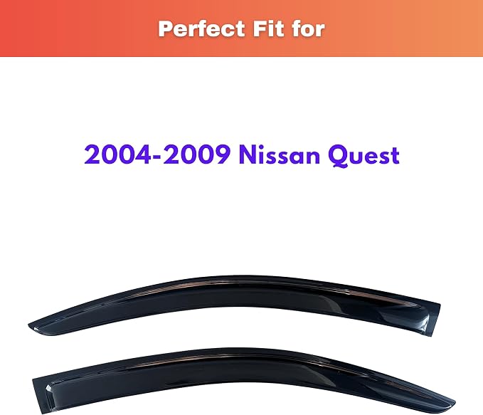 KPY Rain Guards Fit for 2004-2009 Nissan Quest, Out-Channel Window Visors Vent Wind Deflectors 2PC, Car Accessories for 04-09 Quest