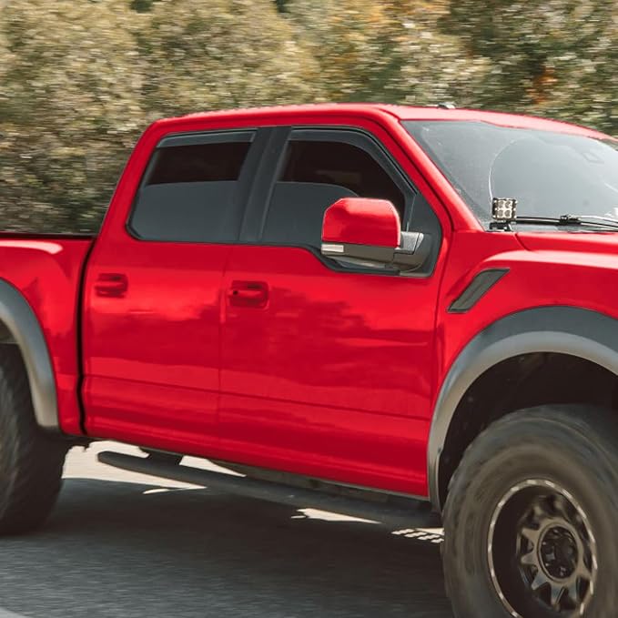 Voron Glass in-Channel Extra Durable Rain Guards for Trucks Ford F150 2015-2020 SuperCrew (fit for Ford F250-F550 17-22), Window Deflectors, Vent Window Visors, 4 Pieces - 220018
