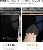 SCUARI Car Screen Cleaner,Touch Screen Cleaner for Car,Car Accessories Car Screen Wipes,Foldable Car Screen Cleaner Cloth,Square Microfiber Screen Cleaning Pad,Fits Car Dashboard LCD Display (Black)