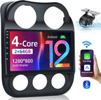 [4Core+64GB] Car Radio Stereo for Jeep Patriot Compass 2010 2011 2012 2013 2014 2015 2016: 10" 1280 * 800 HD Touch Screen Replacement with CarPlay Android Auto Bluetooth Backup Camera 5GWIFI GPS