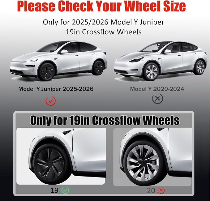 19 in Rim Protector for Model Y Juniper 19" Crossflow Wheel Cover All-in-one Car Tire Trim Ring Rim Case Hubcap for Tesla ModelY 2025 2026 Juniper Accessories