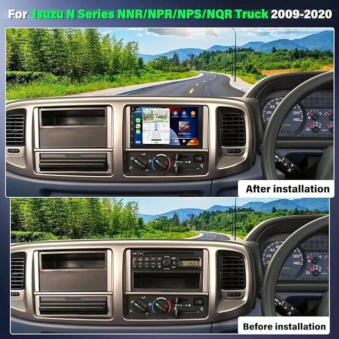 2+64GB Android 14 Car Stereo Radio for Isuzu N Series NNR/NPR/NPS/NQR Truck 2009-2020, 7 inch GPS Navigation Head Unit FM WiFi Bluetooth with Carplay Android Auto SWC