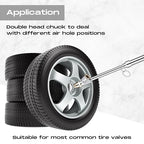 10 Pack Tire Pressure Gauge Silver Heavy Duty Air Pressure Tire Gauge Dual Head Semi Truck Tire Pressure Gauge Range 10-150 Psi, Extended Tube Tire Gauge Suitable for Semi Truck, and Bus