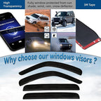 4pcs Front+Rear Smoke Tint Sun/Rain Guard Outside Mount Tape-On Vent Window Visors Compatible with 08-13 Liberty KK