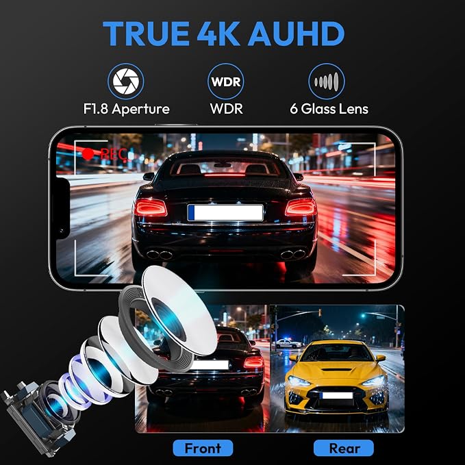 4K Dash Cam for Mazda CX-5 & CX-9 2018-2025,OEM Look,Plug & Play | UHD 2160P Video,Built-in WiFi & APP,Loop Recording,G-Sensor, f/1.6 Aperture,No Wiring,Hidden OEM Style,64GB Card
