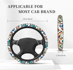 Colorful Butterfly Neoprene Steering Wheel Cover for Men Women Anti-Slip Elastic Steering Wheel Protective Cover 15in Universal Car Accessories Fit Cars, SUVs, Auto