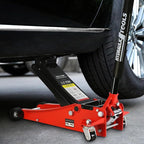 2.5 Ton Low Profile Floor Jack, Heavy Duty Floor Jack with Dual Piston Quick Lift Pump, Steel Car Jacks Adjustable Height 3.5"-19.5", Trolley Floor Jacks 2.5 Ton/5000 LBS Capacity, Red
