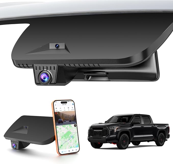 Front 4K Dash Cam Suitable for Toyota Tundra 2022-2026 Hybrid & Sequoia 2023-2026 (Gen3), Integrated Camera,OEM Look,2160P Video HDR,Built-in 5.8G WiFi& APP,GPS,Plug&Play,G-Sensor