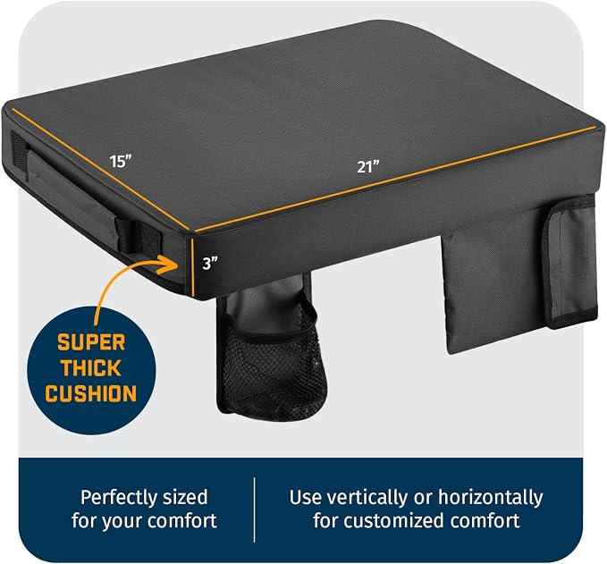 Portable Extra Thick Heated Stadium Seat Cushion – Bleacher Cushion with Side Pocket, Cup Holder, Waterproof, Anti-Slip, and Straps – Perfect for Football Seats and Bench Seats for Bleachers