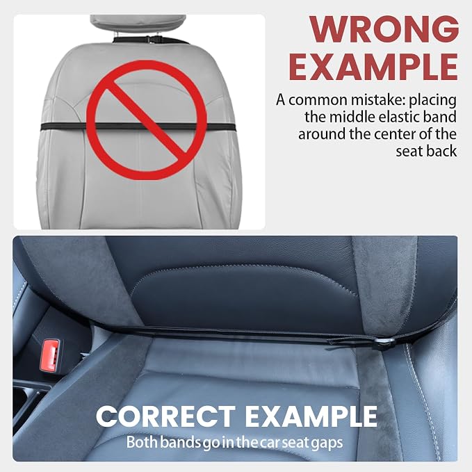 Car Seat Protector Large Kick Mat 2 Pack Durable Water Resistant Auto Seat Back Covers with 2 Mesh Pockets Protection Against Dust Mud Scratches (Black, 2-Pack)