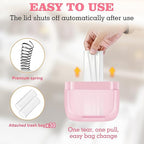 Car Trash Can with Lid, Built-in Storage Garbage Bag, Leakproof Vehicle Trash, Car Accessories for Interior, Mini Garbage Bin for Automotive, Office, Kitchen, Bedroom, with 30pcs Trash Bags,2Pcs