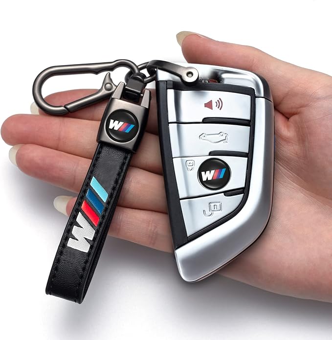 for BMW M Keychain, Alloy Valve Stem Caps and Car Keyring Combo Compatible with BMW M M2 M4 M5 M6 M8 X1 X2 X3 X5 X6 M135i M240i Z4 328i X7, Black