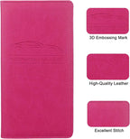 Premium Car Registration & Insurance Card Holder with Magnetic Shut, Vehicle Glove Box Car Organizer - For Documents, Cards, License (Rose red)