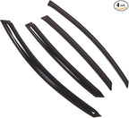 Outside Mount Window Vent Visors Rain Guards Compatible with Audi A8 2004-2006 | Side Window Wind Deflectors Rain Shields | Smoke Tinted, 4 Pcs Set, DGWV-500