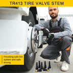 200 Pieces TR413 Valve Stems Tubeless Bulk Rubber Snap-in Valve Stems for 0.453 Inch Rim Holes, Black Standard Length Replacement Tool for Car Tubeless Replacement