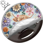 Boho Steering Wheel Sun Shade Cover Keep Cool in The Heat, Highland Cow Steering Wheel Sun Block Anti-Heat Aluminum Foil Steering Wheel Cover for SUV Truck Van Sedan