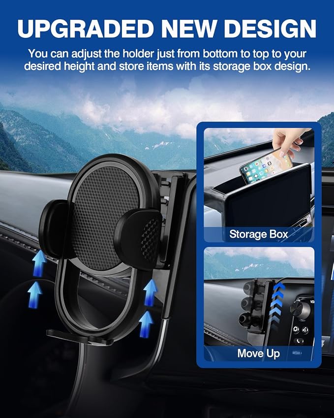 Car Phone Holder for 2020-2024 Volkswagen ID.4 VW ID4 Accessories Phone Mount with Dash Organizer 12-Inch Screen Cell Phone Stand Hands-Free 360 Degree Rotation(Not for 12.9-inch Screen)