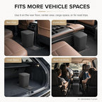 Mini Car Trash Can with Press Lid, Leakproof One-Piece Design, ABS Plastic Garbage Bin with Stainless Steel Spring for Auto Interior (Black)