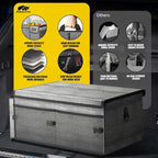 Car Trunk Organizer - 65L Collapsible Trunk Organizer with Lid, Sturdy Car Storage for SUV Auto Truck Van with Adjustable Straps and Non Slip Bottom (Gray)