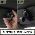 2 Pack Sunglasses Holder for Car, One-Handed-Operation Visor Sunglass Holder Clip, Easy Access Storage for Driving,Universal Fits (Black with American Flag Logo)