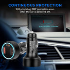 EMP Vehicle Protection, Equipped with Additional USB Sockets, Suitable for 12-Volt DC in Cars and Trucks, Providing Protection Against Solar Flares & Power Surges