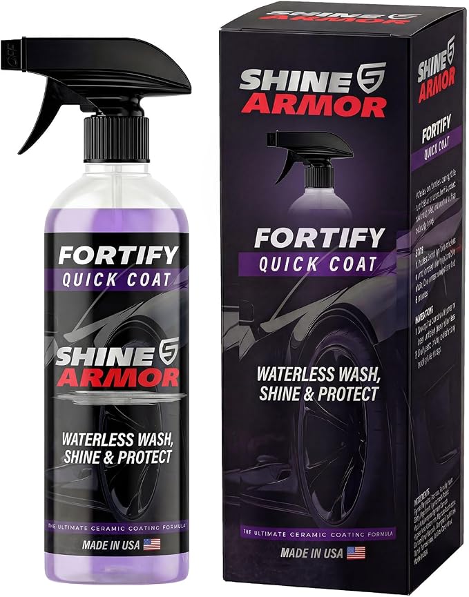 Fortify Quick Coat - 16oz Ceramic Waterless Detailer Spray | 3-in-1 Wash, Wax & Nano-Ceramic Coating | Mirror Shine, Zero Streaks, No Dust Residue | 6-12 Month Protection | Made in USA
