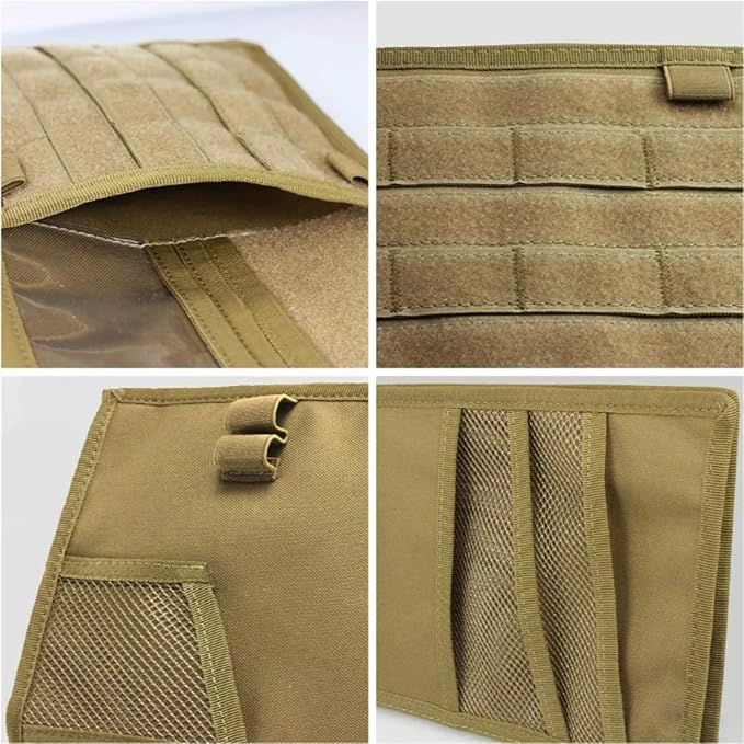 Large Molle Visor Organizer, Tactical Visor Organizer, Car Sun Visor Organizer Truck Accessories for Men, Tactical Gear for Men (Khaki)