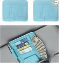2 PCS Car Sun Visor Organizer, Small Auto Visor Organizer and Storage, Registration and Document Holder for Sunglasses, Card, Pen, Driver License, Car Accessories (Blue)