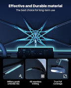 [Upgraded] Windshield Sun Shade Umbrella For Truck- [Vinyl Coating Heat Shield] Protect Car from Sun Rays & Heat Damage Keep Cool and Protect Interior, Spring Structure Edge Large 61" L x 35" W