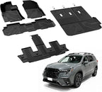 Floor Mats & Backrest Mats & Cargo Mat for Subaru Ascent 2019-2026 7/8 Passenger, All Weather TPE Custom Fit Floor Liners for Subaru Ascent Full Set Accessories Car Mats,Black