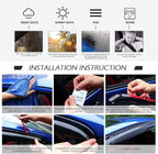 Fit 2006-2011 Honda Civic Sedan 4-Door Only Tape On External Window Visor |, Acrylic, Smoke Tinted, Sun Rain Wind Guards Shield, Vent Wind Deflector, Rainproof & Anti Fog, Waterproof