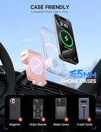 Wireless Car Charger, 15W Auto Clamping Car Charger Dash Windshield Air Vent Phone Holder Compatible with iPhone 16 15 14/13/13 Pro/12 pro/12/11/X/8, Samsung S24/S23/S22, Pink