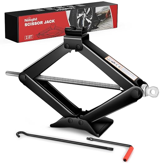 Scissor Jack for Car 2 Ton (4409 lbs), Heavy Duty Steel Scissor Lift Jack Car Kit with Crank Handle for Sedan SUV MPV Tire Changing, 3.9''-15.7'' Lifting Range Portable Small Jack, Black