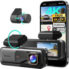 4K Dash Cam Front and Rear, 170° Ultra Wide Car Camera, 4K+2K Dashcam with ADAS, Night Vision, 24/7 Parking Mode, STARVIS Sensor, WDR, 5.8GHz WiFi, Built-in GPS, Loop Recording (No SD Card)