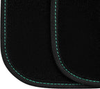 Embroidery Butterfly Car Floor Mats, Green Carpet Floor mats with Heel Pad, Universal Fit for Suvs,Sedans,Trucks,Cars, Set of 4 (Black and Green)