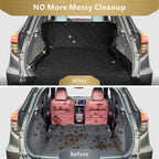 SUV Cargo Liner for Dogs, Heavy Duty Water Resistant Pet Cargo Cover Dog Seat Cover Mat for Mid-Size SUVs Sedans Vans with Bumper Flap Protector, Non-Slip, Standard Size Universal Fit, Black