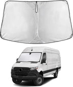 Windshield Sunshade Compatible for Freightliner/Mercedes Benz Sprinter 2007-2024 2025 2026, Sun Visor for Front Windshield & Window Sun Shade Cover, UV Heat Protector, Car Accessories