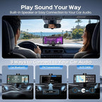 10.26" Portable Apple CarPlay Screen for Car with 4K Dash Cam and 1080P Backup Camera, Wireless Car Play & Android Auto, OTA, GPS Navigation, Voice Control, Mirror Link