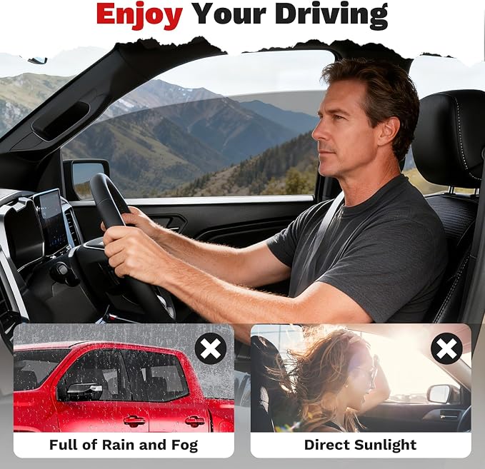 Window Visors Rain Guards for 2023-2025 2026 Chevrolet/Chevy Colorado/GMC Canyon Crew Cab Accessories, Outside-Mount Tape-On Side Window Wind Deflectors Vent Visors Shades Rainproof 4PCS