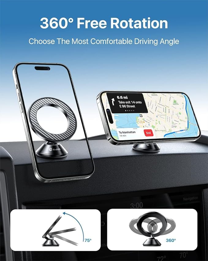 for Magsafe Car Mount [Strongest Magnet & Upgraded 3M Adhesive] Magnetic Phone Holder for Car Dashboard 360 Adjustable Magnetic Car Phone Holder Mount for iPhone 17 Pro Max 16 15 14 13 Plus
