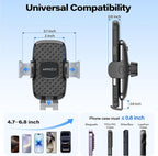 14'' Gooseneck Car Phone Holder,Heavy Duty Phone Holder for Truck, [Flexibile Long Arm] [Anti Shake stabilizer] Windshield Car Phone Mount Suction Cup,Fit for iPhone, Samsung (Black Plaid)