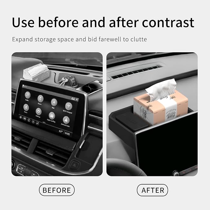 Dashboard Storage Box for Toyota RAV4 2026 Center Console Organizer Box Behind Screen Organizer Tray Silicone Interior Accessories