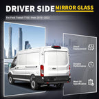 Driver Upper Side Heated Mirror Glass Compatible with 2015-2025 Ford Transit 150 250 350 2023-2025 E-Transit Replace CK4Z-17K707-B CK4Z17K707B