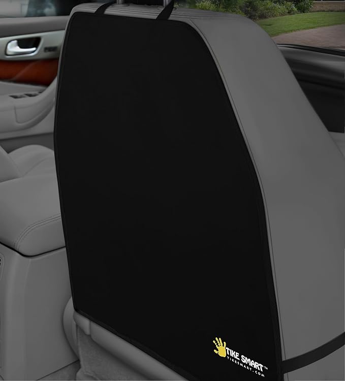 Luxury Clean-Edge Kick Mat - Tapered Design Seat Back Protector and Seat Cover with Invisible Strap and Stiff Edging (1 Mat)