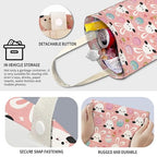 Cute Car Trash Can, Hanging Canvas Car Back Seat Organizer and Storage Bag, Funny Car Trash Bag for Travelling, Outdoor Cute Pink Bunny Egg