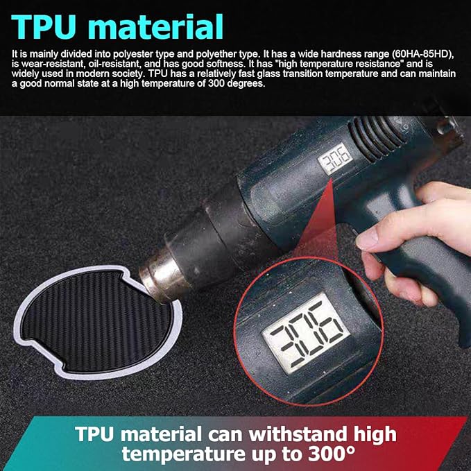 Mandark Car Door Handle Cup Scratch Protector, 4PCS 3D TPU Carbon Fiber Vehicle Door Bowl Sticker, Automotive Door Handle Paint Protective Film Cover Accessories, Universal for Most Cars (Large)