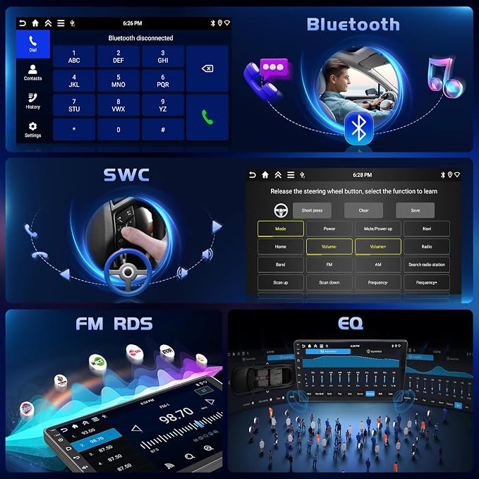 4+128GB Android 15 Car Stereo for 2011-2016 Nissan Juke Radio Wireless Carplay Andorid auto, 9 inch INCELL Touchscreen Stereo Upgrade GPS WiFi Bluetooth 5.0 FM/RDS EQ-32 SWC Backup Camera