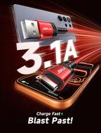 USB C Cable [2-Pack 3.3ft+6.6ft], USB A to USB Cord Fast Charging for iPhone Air, iPhone 17, iPhone 17 Pro, iPhone 17 Pro Max, iPhone 16/iPhone 15 Series, Galaxy S20 S10, Note 20, Car Play-Red